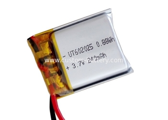China 602025 3.7 V Lipo Battery 240mAh , Lithium Ion Polymer Battery Pack No Memory Effect supplier