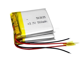 China 3.7V Lithium Polymer Battery Pack 500mah 503035 Lithium Ion Polymer Battery supplier
