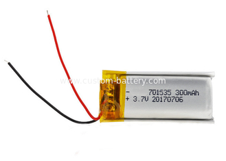 China Rechargeable Lipo 701535 3.7V 300mah Battery For Bluetooth Receive Device supplier