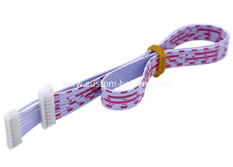 China PH 2.0mm Pitch 10P To 8P Male JST Connectors Red White Flat Extension Cable Wires supplier