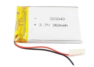 China High Energy Density 1 Cell Lipo Battery 3.7V 303040 360mAh With Igh Safe Package supplier