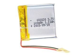 China 403030 Rechargeable Lithium Polymer Battery Pack 3.7V 300mAh For Digital Devices supplier