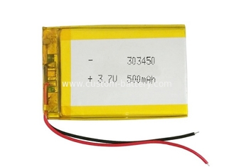 China 303450 500mAh Lithium Polymer Battery Pack 3.7V  Smart Lipo Battery supplier