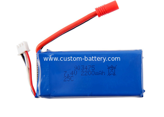 China 903475 RC Helicopter Battery Pack 2200mAh 7.4V 2S1P 25C , High Temperature Discharge supplier