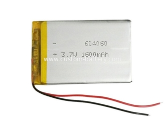 China High Capacity Lithium Polymer Battery Pack 1600mAh / 604060 3.7 V Li Ion Polymer Battery supplier