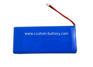 China 7.4V Custom Battery Packs 8850100 , 5000mAh Lipo 2 Cell Battery With PCB supplier