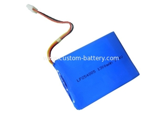 China Durable 2S 7.4V Custom Battery Pack 254885 1300mAh Portable Power Battery supplier