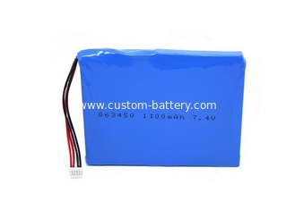 China 2S Lithium Ion Polymer Custom Battery Pack 7.4V 603450 1100mAh For Miner Lamp supplier