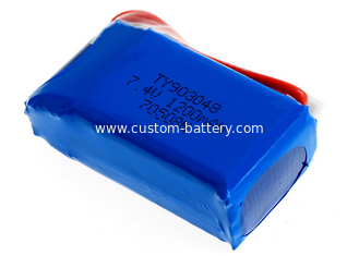 China Original Rechargeable RC Car Batteries , High Drain 7.4 Lipo Battery 1200mAh supplier