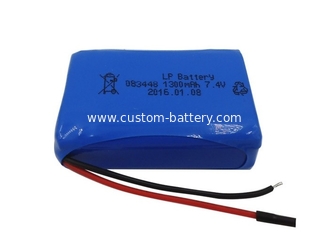 China 2s1p 803448 7.4V 1300mAh Custom Battery Pack / Li Polymer Battery supplier
