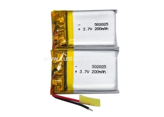 China Smart Devices 200mAh 3.7 V Lipo Battery Pack 502025 , 5.0*20*25mm 0.74Wh supplier