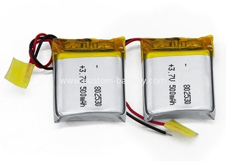 China 802530 500mah 3.7V Lithium Polymer Rechargeable Battery With 50 MA Standard Charge Current supplier