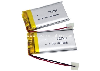 China Digital Device Lithium Polymer Battery Pack 3.7V 800mah 702550 , Li Ion Polymer Battery Pack supplier