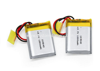 China 3.7V Lithium Polymer Rechargeable Battery 1200mAh , 103040 1 Cell Lipo Battery supplier