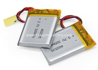 China Safety A Grade Quality 402535 3.7V Lipo 320mAh Lipo Rechargeable Battery supplier