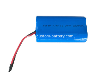 China Custom Rechargeable Lithium-ion Battery 18650 Battery Pack 7.4V 2200mah supplier