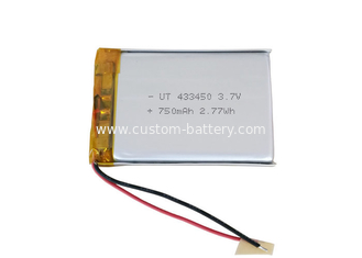 China PCM Protected Lipo 433450 3.7V Lipo Battery 750mah Rechargeable Li-ion Battery supplier