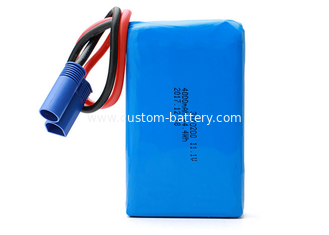 China 11.1V 4000mah Rechargeable Lithium Polymer 3 Cell Lipo Battery Packs supplier