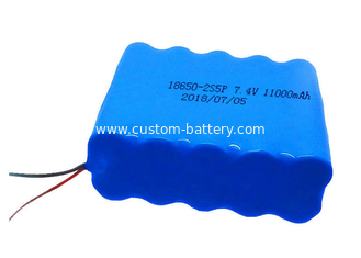 China 7.4V Li ion 2S5P 18650 Battery Pack 11000mAh Rechargeable Lithium ion Batteries supplier