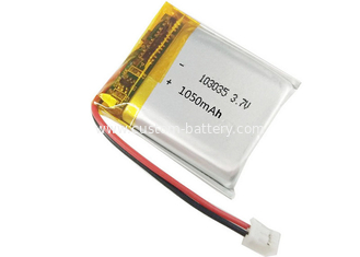 China 103035 Li Ion 3.7 V Rechargeable Battery , 1050mAh 1 Cell Lipo Battery Pack supplier